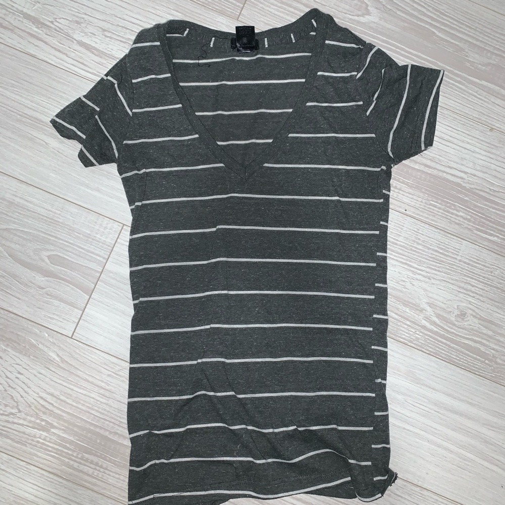 Gray and white striped shirt size small wet seal